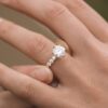 1.90 CT Round Cut Six Prong Moissanite Engagement Ring in 14K Rose Gold