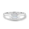 1.6 CT Emerald Cut Four Prong Moissanite Engagement Ring in 18K Rose Gold