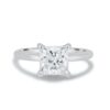 1.9 CT Princess Cut Hidden Halo Moissanite Engagement Ring in 14K White Gold