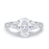 2.05 CT Oval Cut Three Stone Moissanite Engagement Ring in 14K White Gold