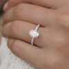 1.80 CT Oval Cut Hidden Halo Moissanite Engagement Ring in 14K White Gold