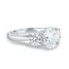 1.91 CT Oval Cut Three Stone Moissanite Engagement Ring in 18K Yellow Gold