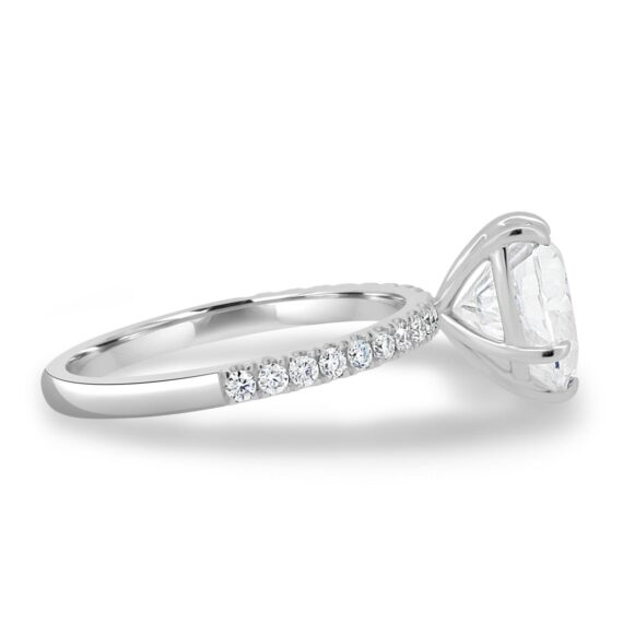 2.5 CT Heart Cut Four Prongs Moissanite Engagement Ring in 14K White Gold