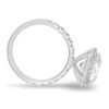 2.5 CT Cushion Cut Halo Moissanite Engagement Ring in 14K White Gold