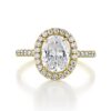 1.33ct Oval Cut Moissanite Halo Solitaire Engagement Ring