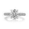 1.93ct Oval Cut Hidden Halo 4 Prong Moissanite Engagement Ring