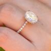 2.54 CT Oval Cut Moissanite Classic Hidden Halo Engagement Ring for Women's