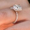2.54 CT Oval Cut Moissanite Classic Hidden Halo Engagement Ring for Women's