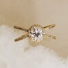 1.75 CT Round Brilliant Cut Moissanite Halo X Style Engagement Ring