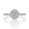 1.35CT Round Cut Halo Moissanite Engagement Ring in 18K White Gold