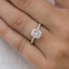 2.2  CT cushion Cut 4 Prong Moissanite solitaire  Engagement Ring IN 18K Yellow Gold