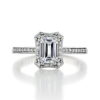 1.60CT Emerald Cut Double Prong Setting Moissanite Engagement Ring