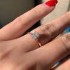 0.84CT Oval Cut 4 Prongs Moissanite Solitaire Engagement Ring in 14K White Gold