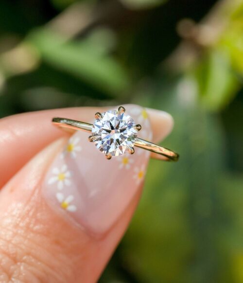 Solitaire Moissanite Engagement Ring