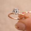 1.28 CT Round Brilliant Cut Solitaire Moissanite 4 Prong Engagement Ring