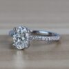 1.21 CT Oval Cut Moissanite Solitaire Hidden Halo Engagement Ring