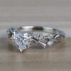 1.53 CT Heart Shape Moissanite Vintage Leaf Style Engagement Ring