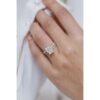 3  CT  radiant cut hidden halo with 4 prongs  moissanite  solitaire Engagement Ring