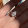 0.94  CT Pear Cut 5 Prongs Moissanite Solitaire Engagement Ring in 18K Yellow  Gold