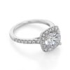 1.50CT Round Cut Halo Moissanite Engagement Ring in 18K White Gold