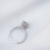 3.15 CT cushion cut hidden halo with 4 prongs  moissanite  solitaire Engagement Ring