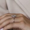 4.5 CT Pear cut  4 prongs Moissanite Solitaire Engagement Ring in 14K white Gold