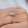 1.85 CT Oval Cut Moissanite Solitaire Engagement Ring in 14k Yellow Gold