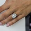 3.4 CT Crushed Ice Radiant Cut Halo Moissanite Engagement Ring in 18K White Gold