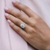 4.0 CT Crushed Ice Oval Cut Hidden Halo Moissanite Engagement Ring in 18K Rose Gold