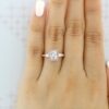 1.60ct Emerald Cut Gabriel Halo 4 Prong Moissanite Solitaire Engagement Ring