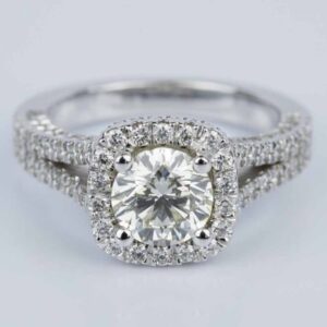 Solitaire Moissanite Halo Engagement Ring