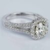 2.04 CT Round Brilliant Cut Solitaire Moissanite Halo Engagement Ring