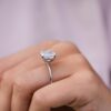 4.5 CT Cushion Cut Moissanite Solitaire Engagement Ring in 14K White Gold