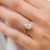 2 CT Pear Cut  4 Prong Moissanite Engagement Ring in 14K Rose Gold