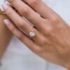 1.85 CT Oval Cut Moissanite Engagement Ring in 18K Rose Gold