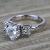 1.05CT Heart Brilliant Shape Moissanite Princess-Cut Side Stone Engagement Ring