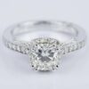 1.28 CT Cushion Cut Moissanite Double Claw Classic Halo Engagement Ring