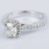 1.28 CT Cushion Cut Moissanite Double Claw Classic Halo Engagement Ring