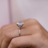 3.62 CT Cushion Cut Moissanite Solitaire Engagement Ring in 14K White Gold