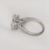 4.65 CT Crushed Ice Hybrid Cushion Cut Hidden Halo Moissanite Engagement Ring in 14K White Gold