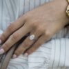 4.0 CT Oval Cut Moissanite Solitaire Engagement Ring in 14K Yellow Gold