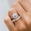 3.0 CT Round Cut Moissanite Solitaire Engagement Ring in 14K White Gold