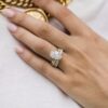 6.7 CT Oval Cut Four Prong  Moissanite Solitaire Engagement Ring in 18K Yellow Gold