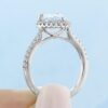 1.93ct Pear Cut Halo Moissanite Solitaire Engagement Ring