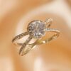 1.75 CT Round Brilliant Cut Moissanite Halo X Style Engagement Ring
