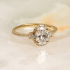 1.86 CT Oval Cut Solitaire 3 Stone Moissanite Halo  Engagement Ring