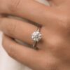 2 ct  Round cut 6 prongs  Moissanite Solitaire Engagement Ring in 18K White Gold