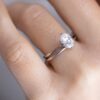 1.93 CT Oval Cut 6 Prong  Moissanite Solitaire Engagement Ring in 14K White Gold