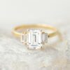 1.60 CT Emerald  Cut 4 Prong  Moissanite Solitaire Engagement Ring in 14K White Gold