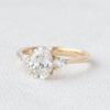 1.86 CT Oval Cut Solitaire 3 Stone Moissanite Engagement Ring